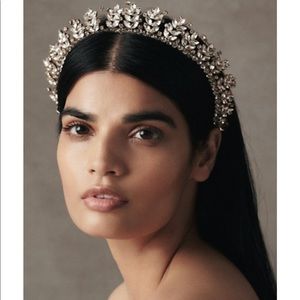 BHLDN Twigs & Honey Carlotta Tiara Bridal Wedding Crown NIB Gold Crystals $290